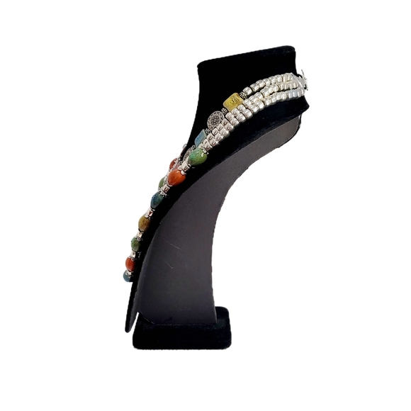 Sophisticated Southwestern Style Beaded Multicolored Multistrand Necklace Set - Picture 6 of 16